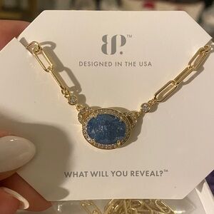 BP wild heart unbroken Gold Necklace with Blue Pendant